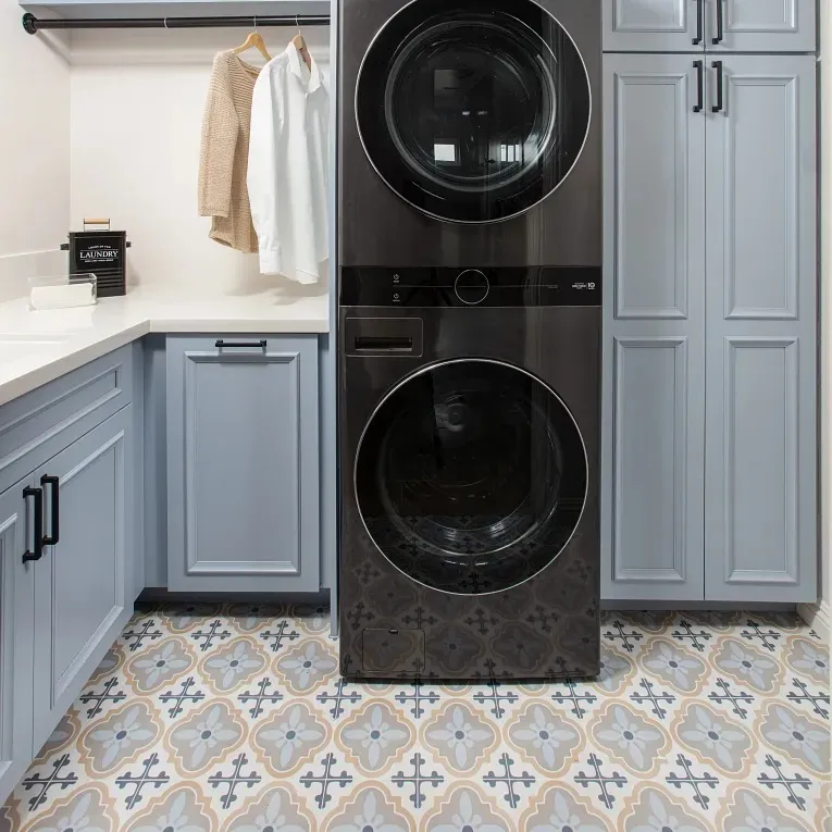 Reverie porcelain tile in a bathroom